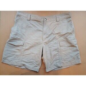 Reel Legends cargo hiking shorts mens Sz 44 Beige nylon Dri-Fit Outdoor fishing